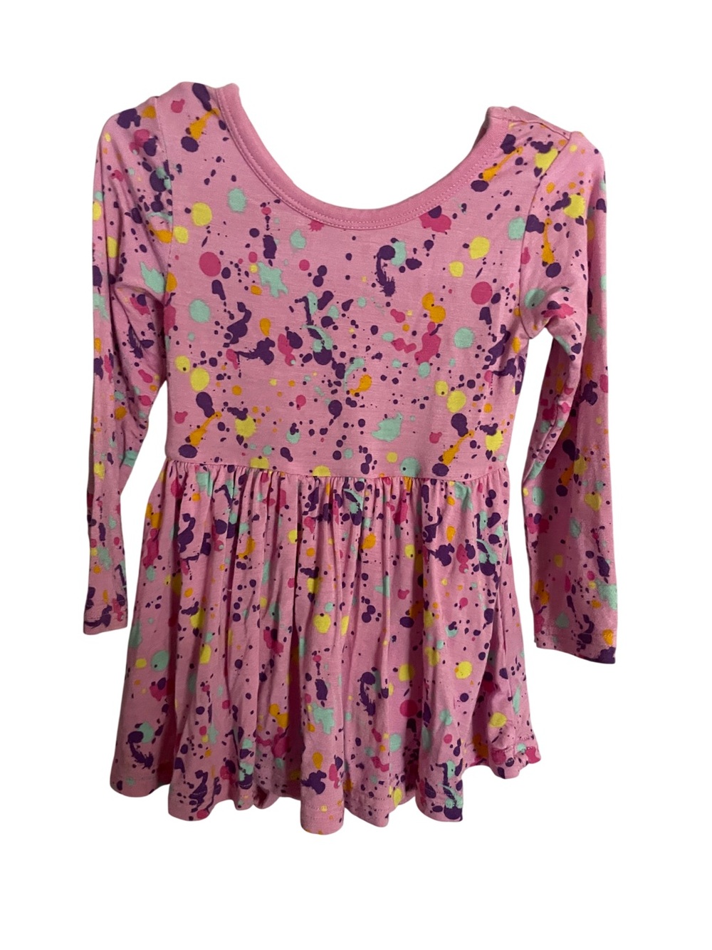 12/18 Months Little Sleepies Pink Splatter Twirl Skirt Onesie